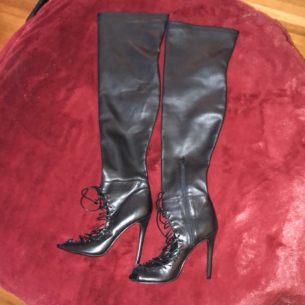 ALDO size 8 black over the knee high heels